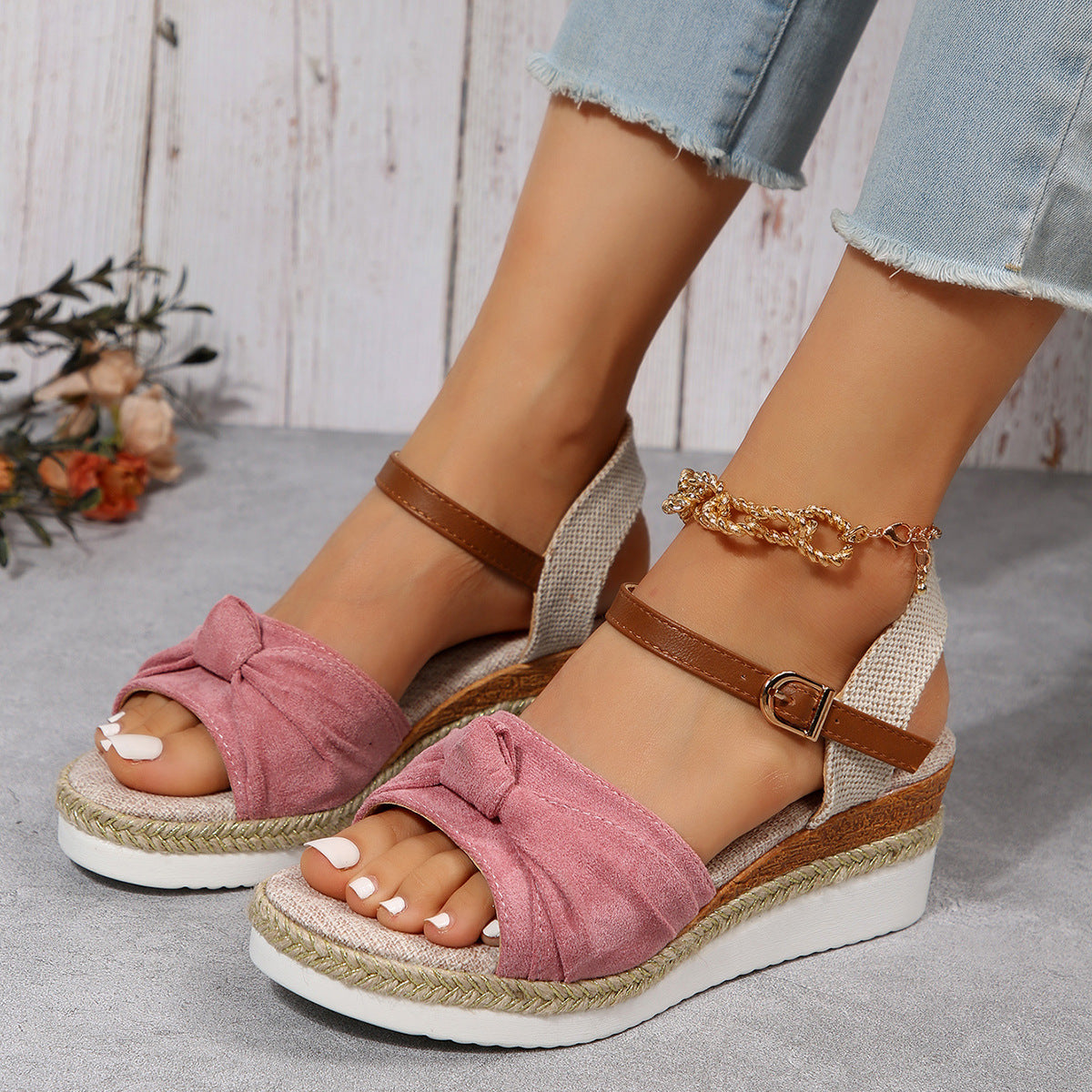 New Thick-soled Bow Sandals