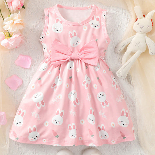 Cute Rabbit Print Girl Dress