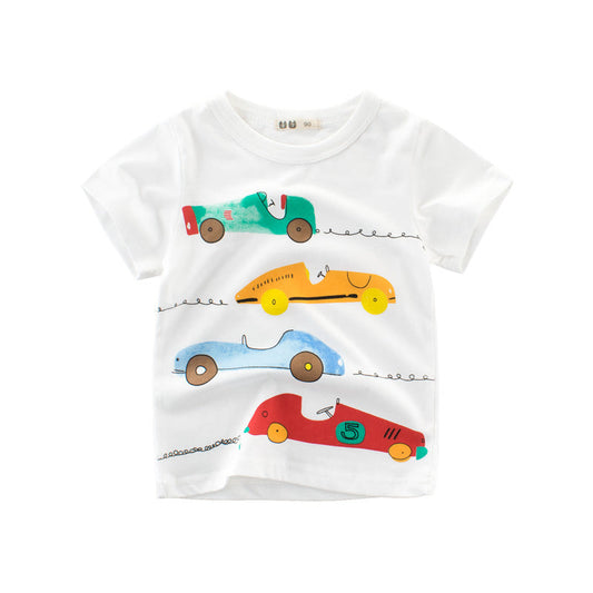 Children's cartoon car T-shirt