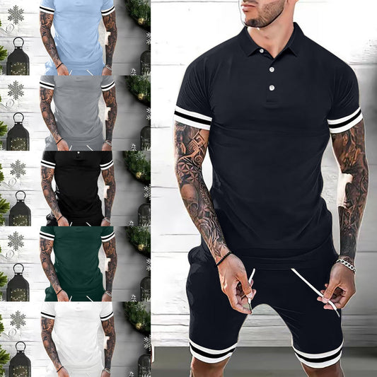 Mens Short Sets 2 Piece Outfits Polo